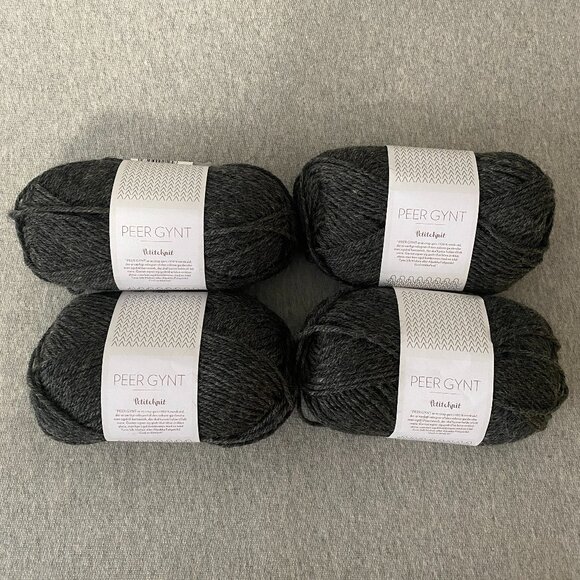 NWT Sandnes Garn Peer Gynt 1065 Charcoal Melange (PetiteKnit Color) Lot of 4 - Picture 1 of 8